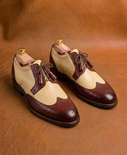 Burgundy wingtip Derby