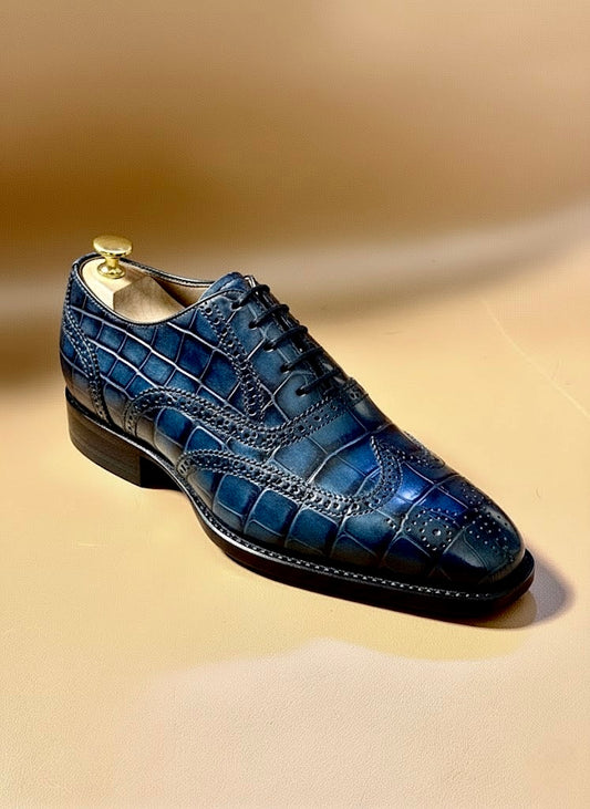 Blue wingtip oxford