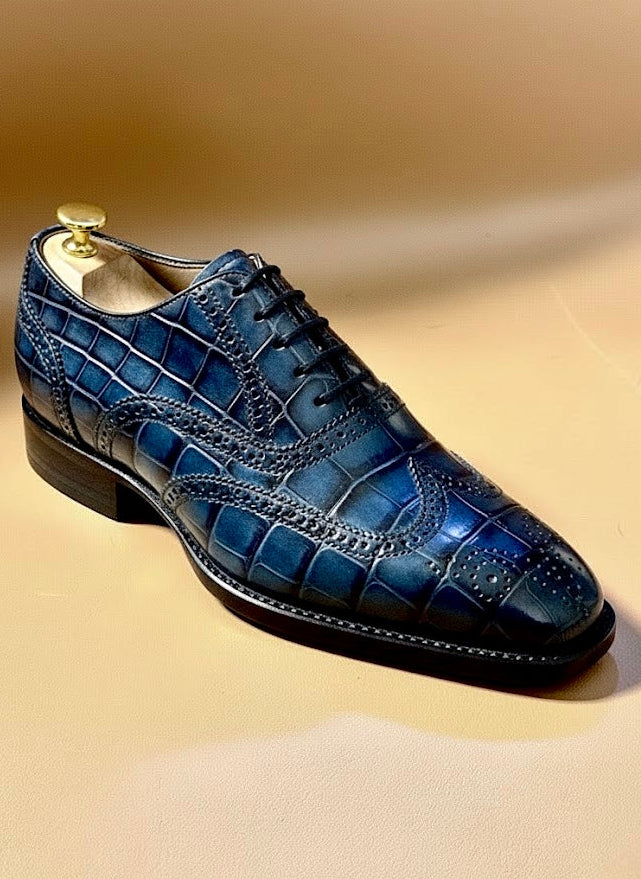 Blue wingtip oxford