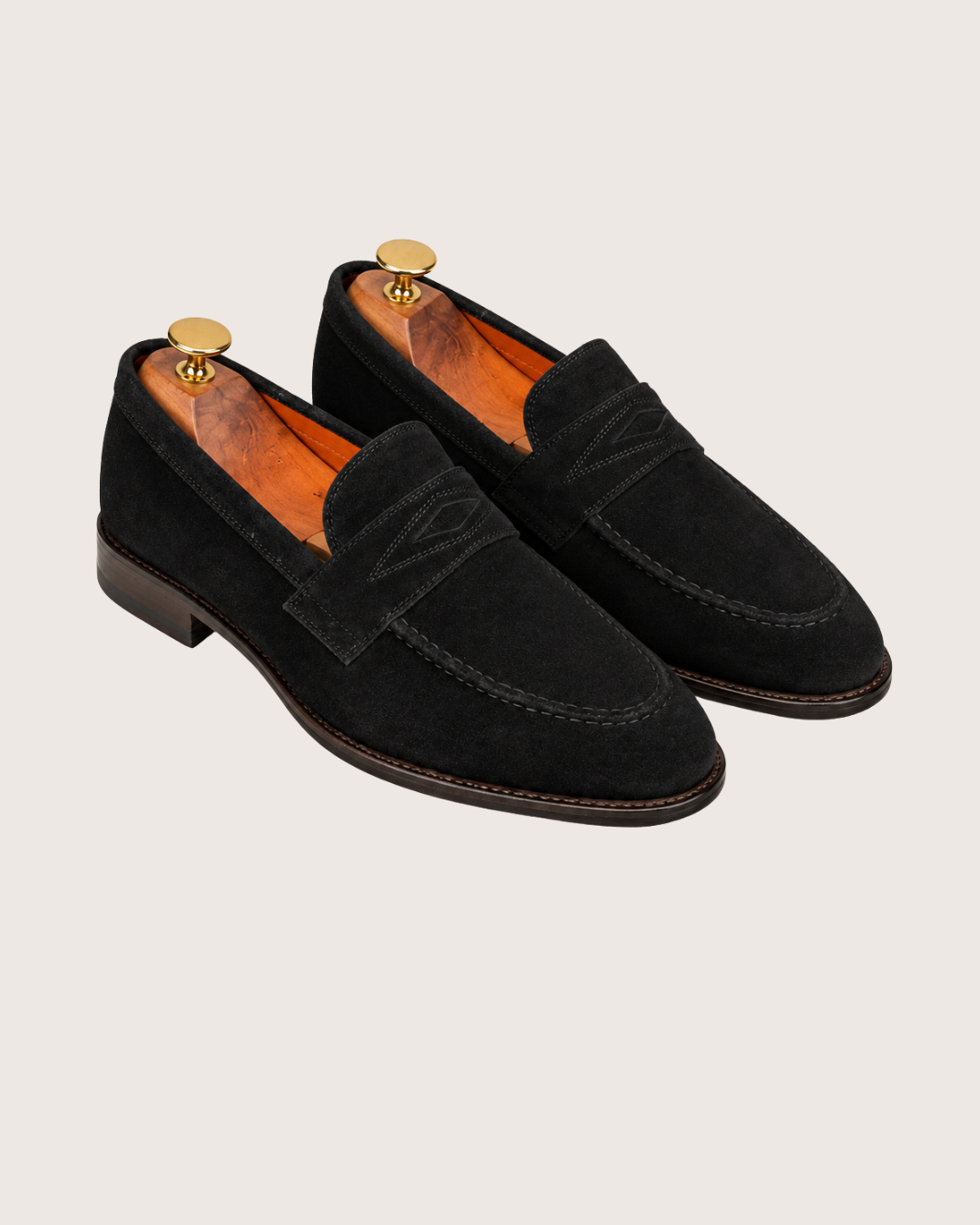 Black Suede Penny Loafer