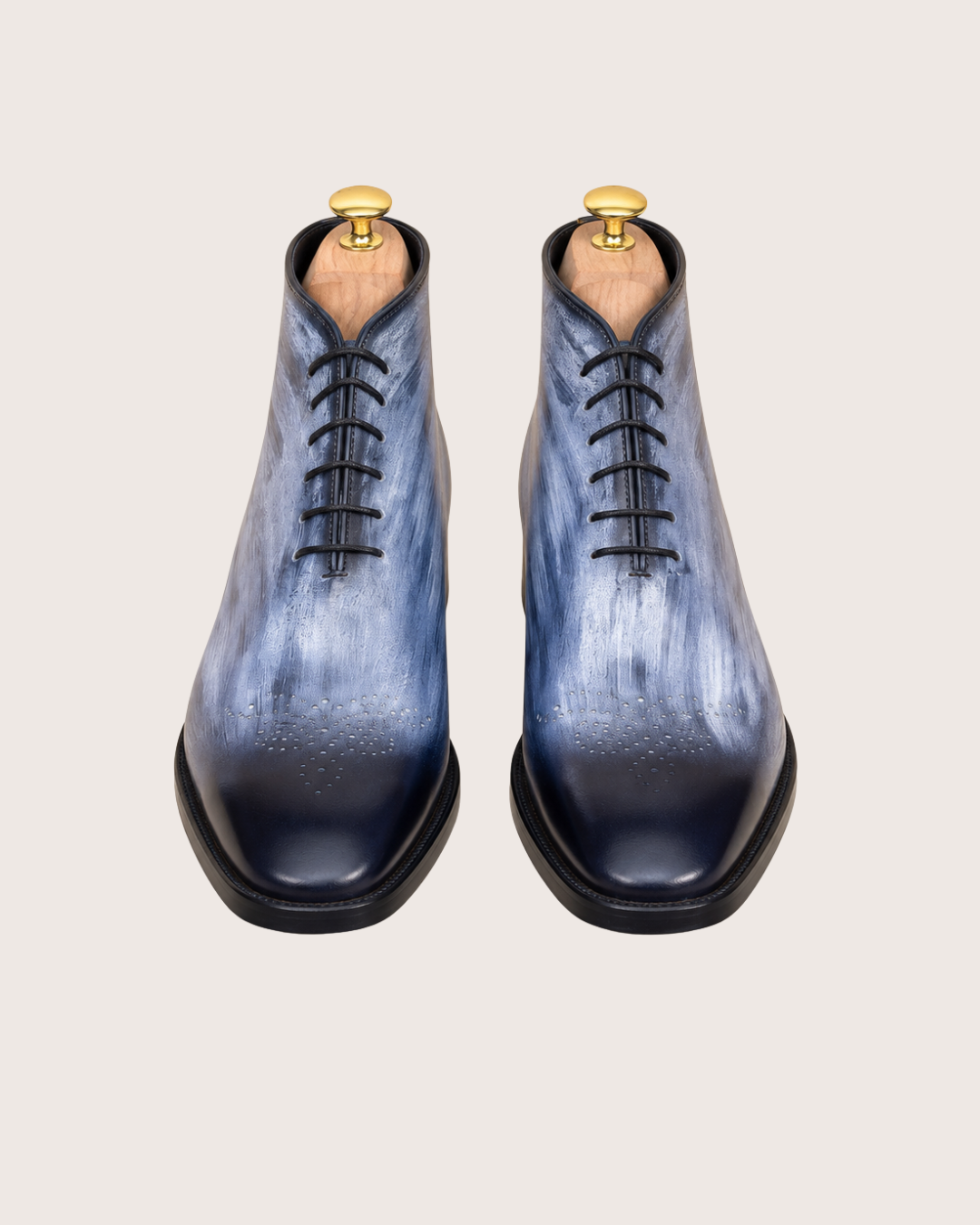 Gray patina chukka boots