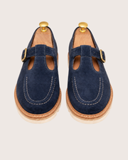 Navy blue strap loafers