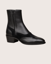 Black Cuban Heel Zip Boots for Men