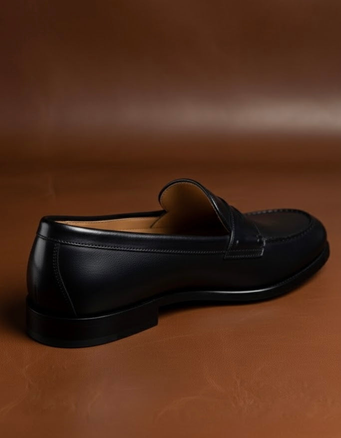 Black penny loafers