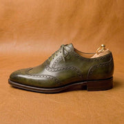 Olive green wingtip oxford