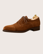 Brown suede leather derby