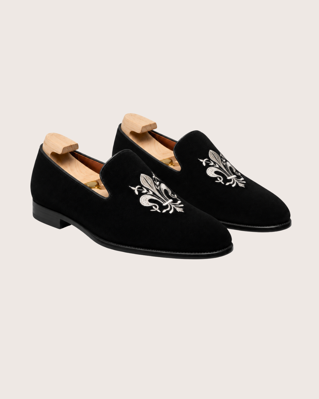 Suede Leather Embroidery Loafers