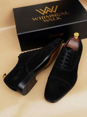 Black suede oxford