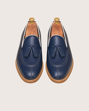 Blue Splittoe Tassels Loafers