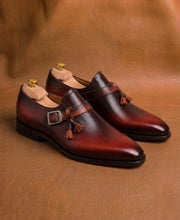 Red & black Tassels Monkstrap