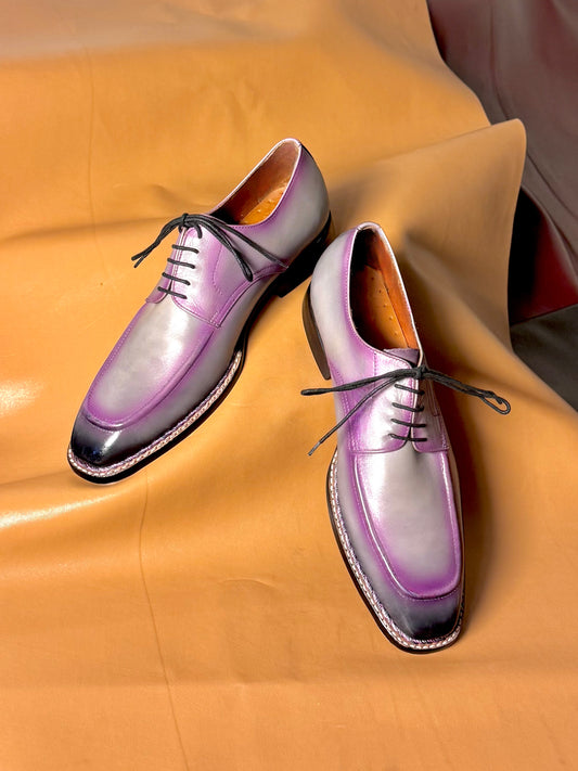 MR BRIAN Gray patina purple highlights Norwegian stitch derby