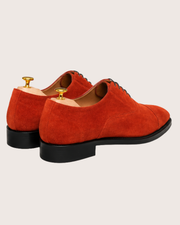 Orange suede oxford