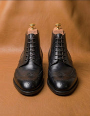 Black Derby Boots for Men, Handmade & Welted