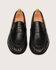black penny loafers for men, handmade dress loafer