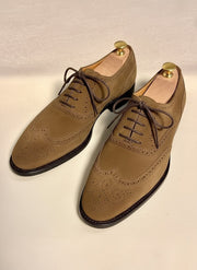 Camel Suede wingtip oxford