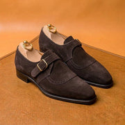 brown suede single monkstrap