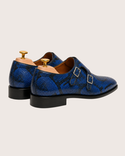 Python skin double monkstrap