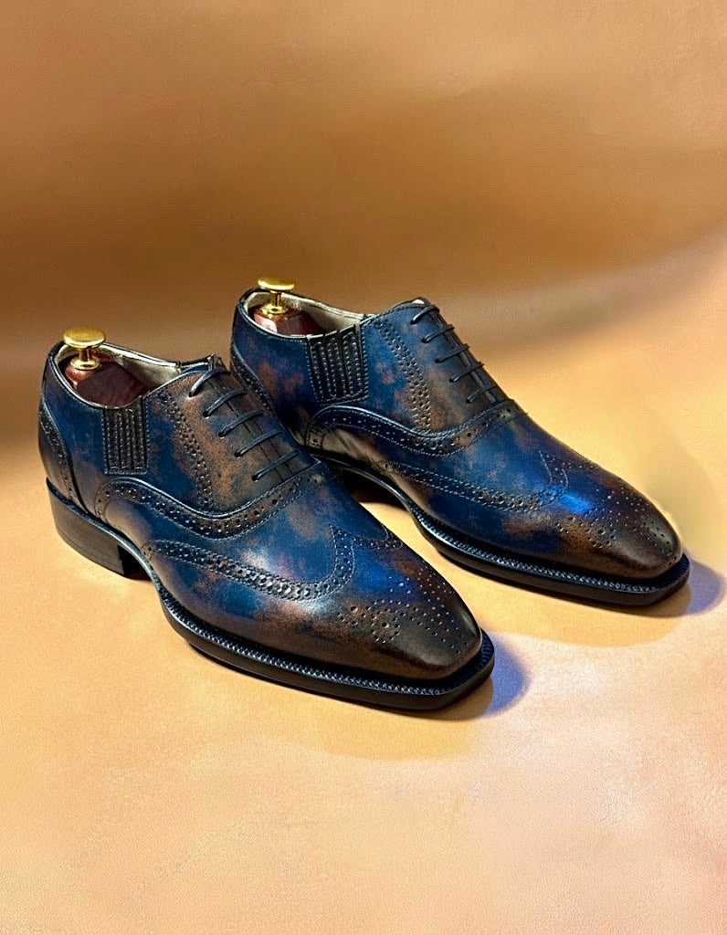 Blue & brown patina lazyman oxford
