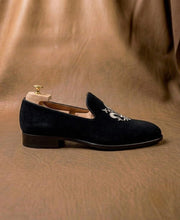Suede Leather Embroidery Loafers