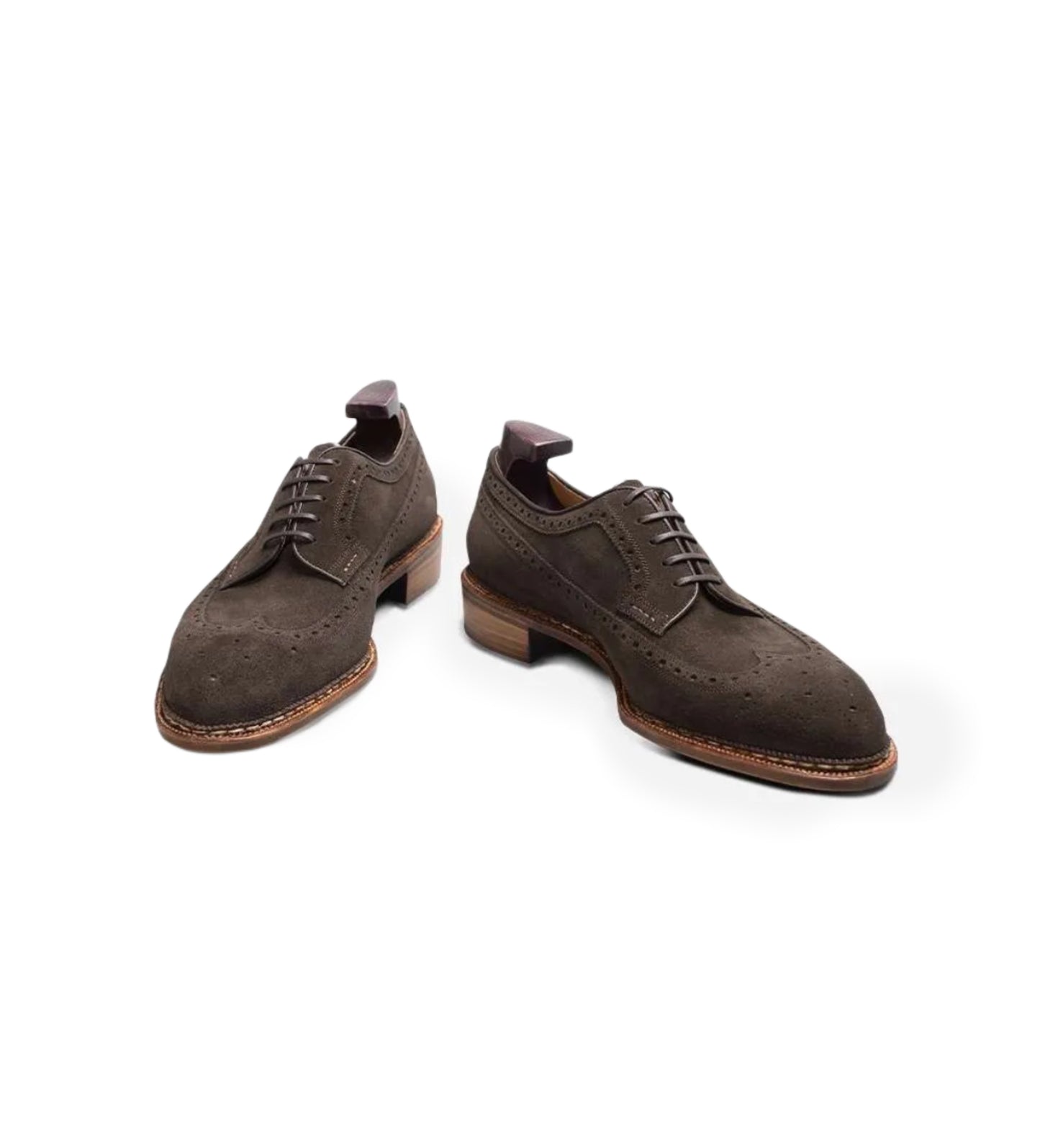 Brown suede leather derby