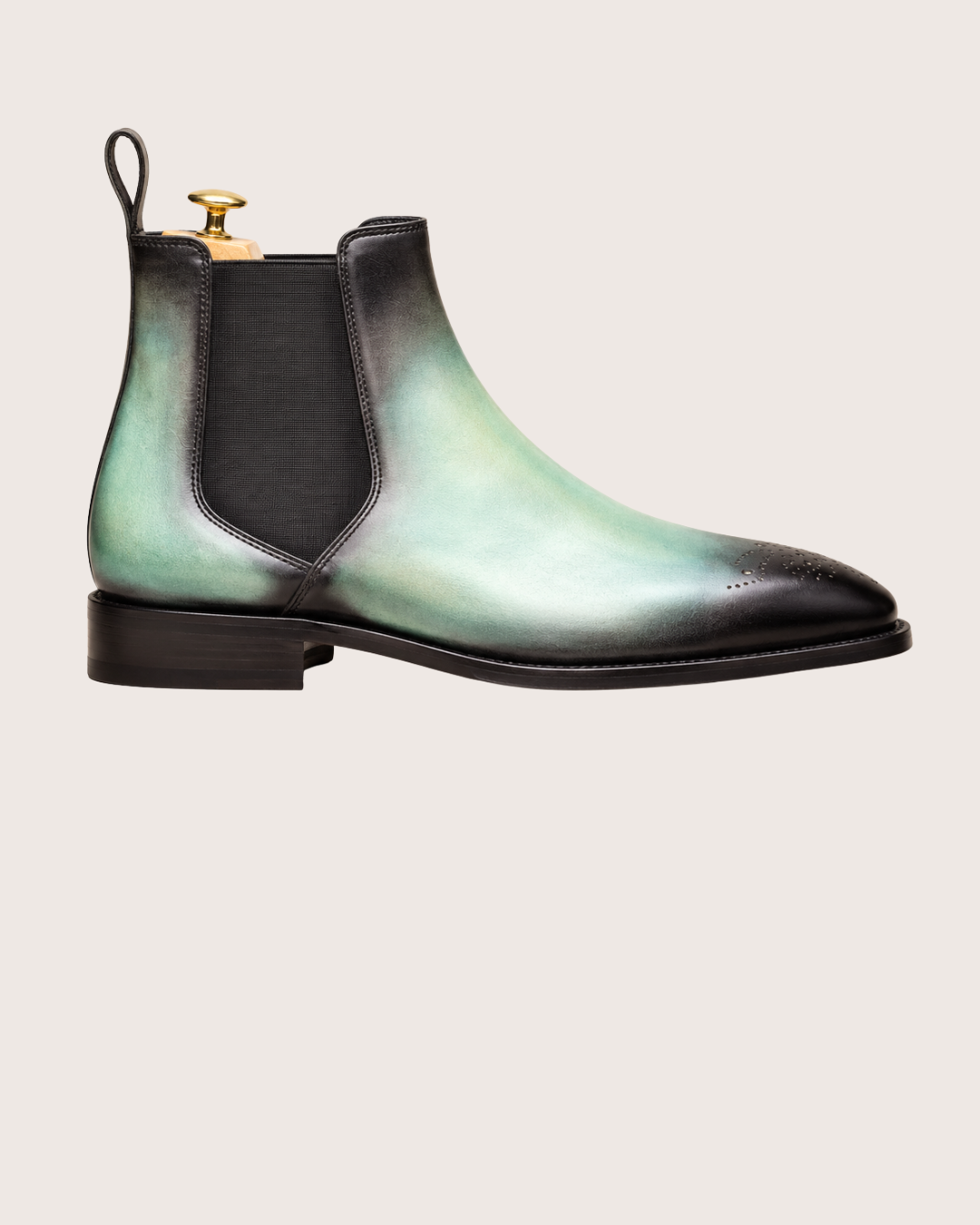 Cyan green chelsea boots