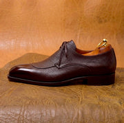 Dark brown split toe derby