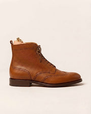 Tan Hatch Grain Derby Boots | Hand Welted & Resoleable