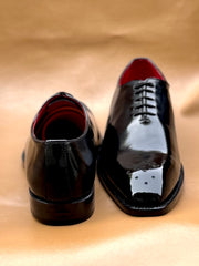 Black patent wholecut oxford