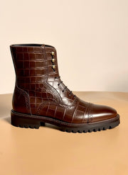 Men's Dark Brown Norwegian Stitch Boots