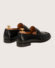black penny loafers for men, handmade dress loafer