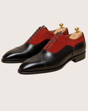 Red suede balmoral oxford