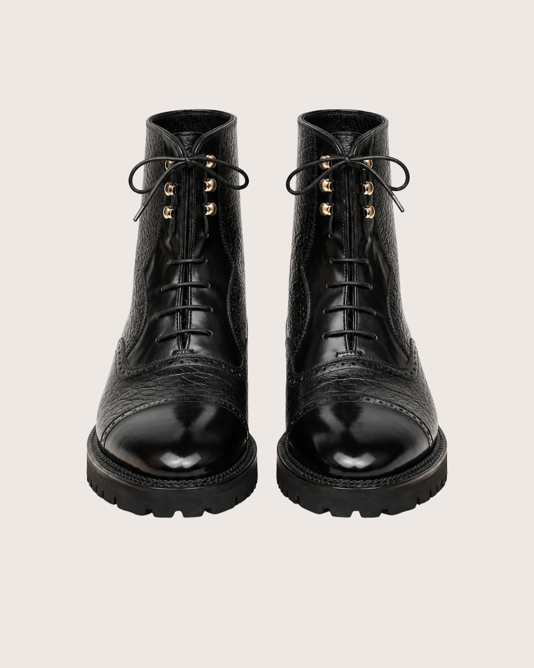 Black Norwegian Stitch Boots