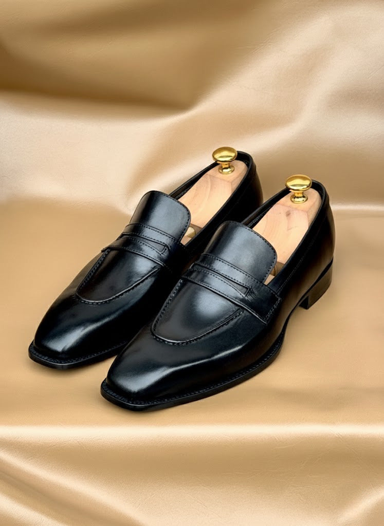 Black penny loafers