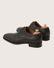 gray stingray texture derby shoes for men, handmade