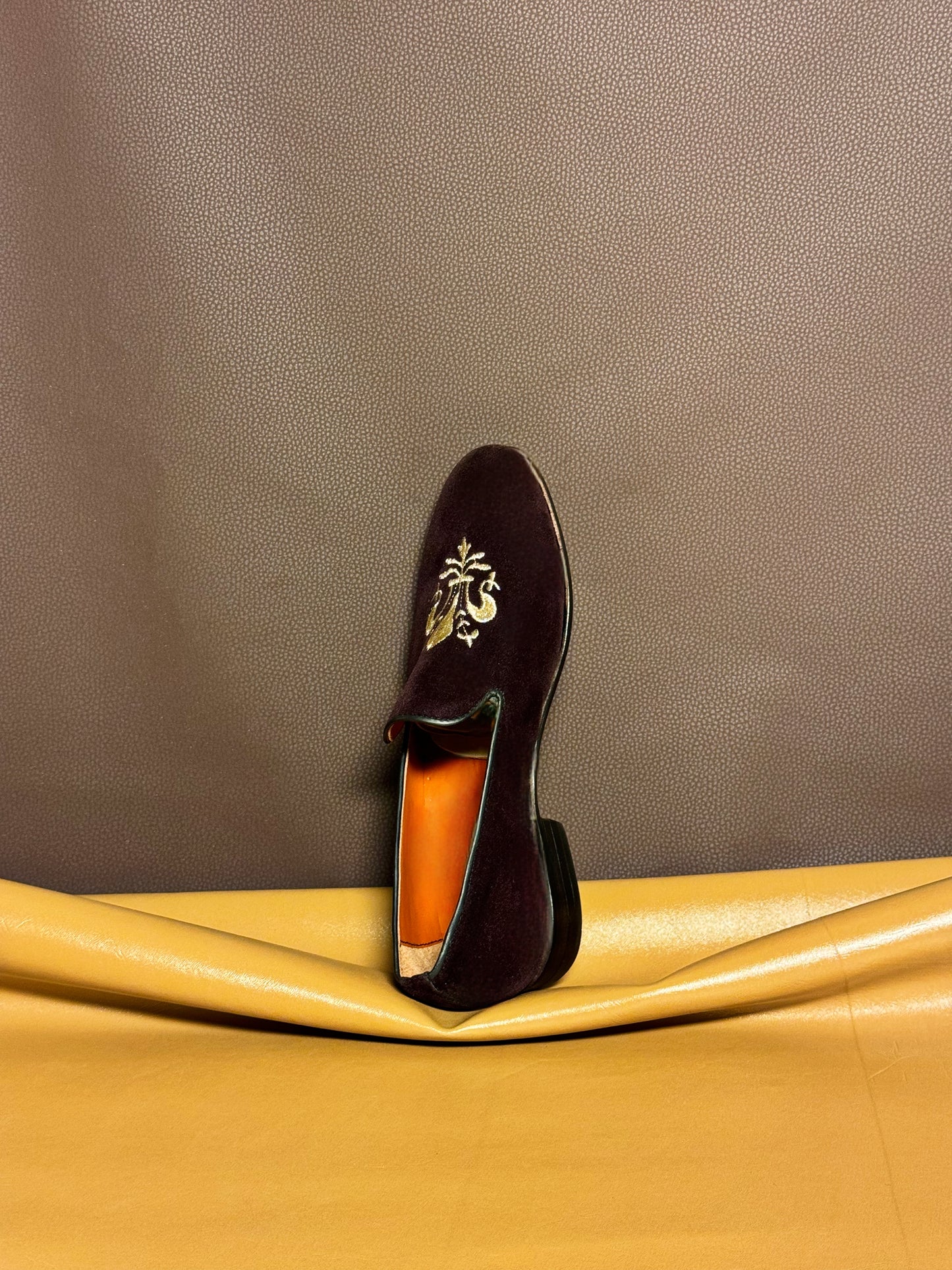 Suede Leather Embroidery Loafers