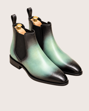 Cyan green chelsea boots