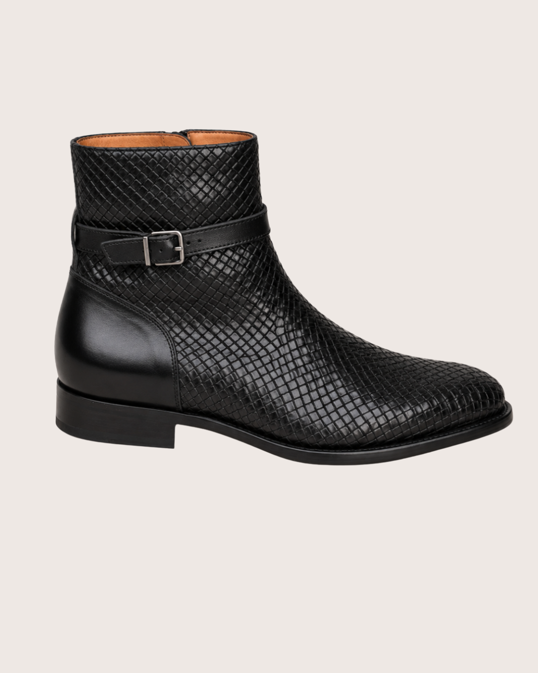 Black woven boots