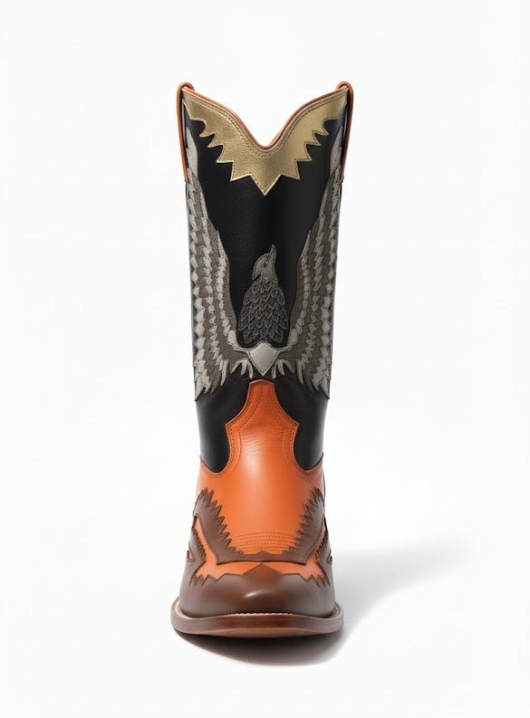 Eagle Wing Inlay Cowboy Boots