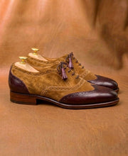 Suede nap brushed to show the two-tone colour shift