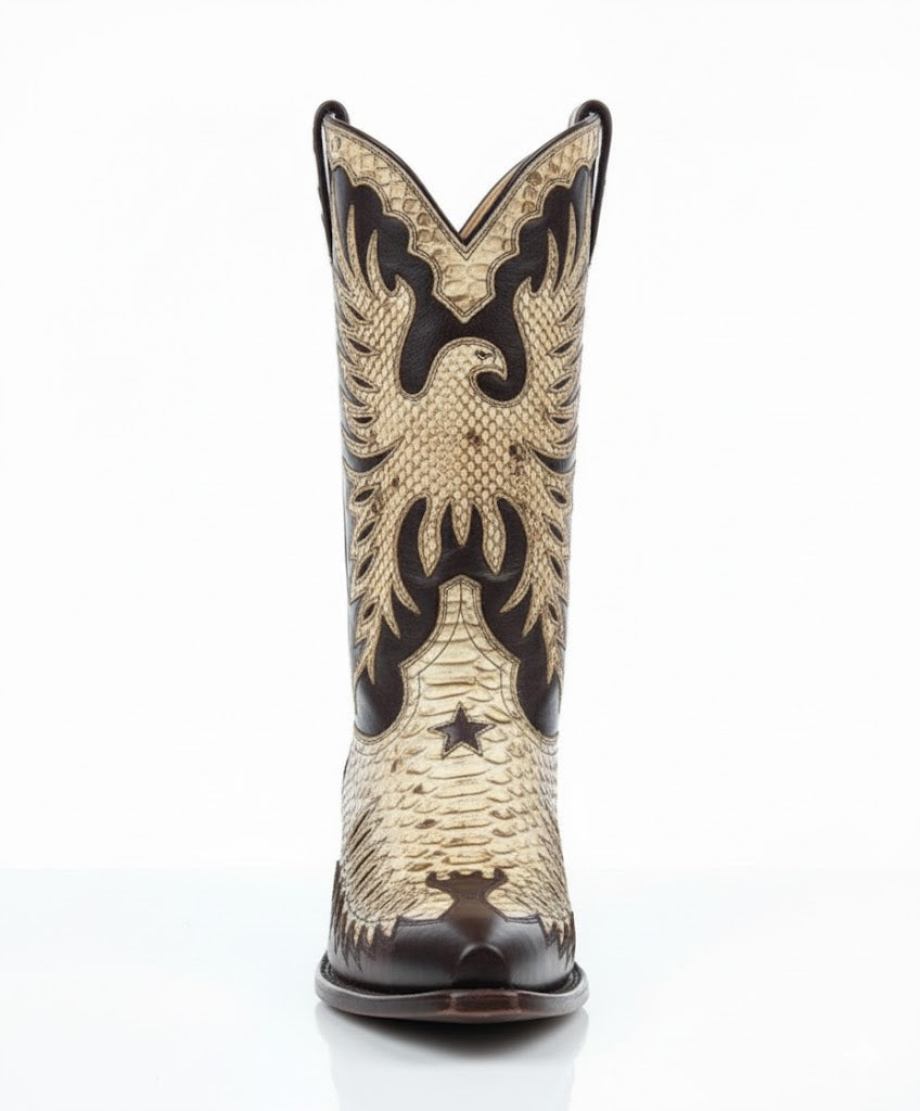 Snake pattern Full-Quill Cowboy Boots