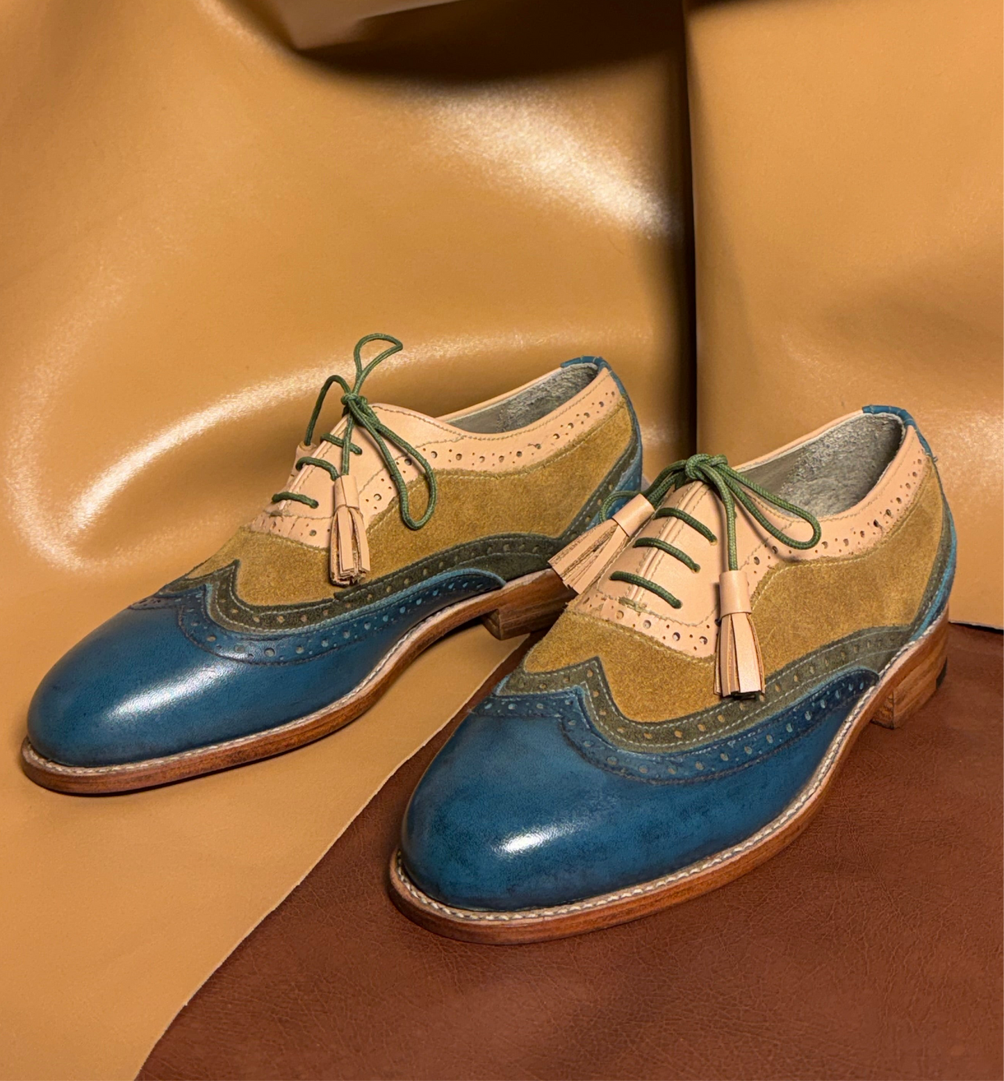 Blue Semi brogue derby