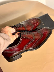 Burgundy wingtip oxford