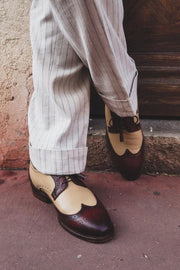 Burgundy wingtip Derby