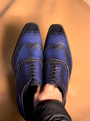 Blue wingtip oxford