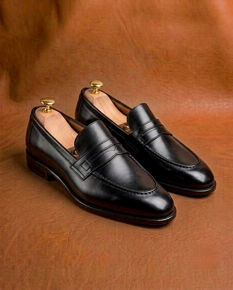 Black penny loafers