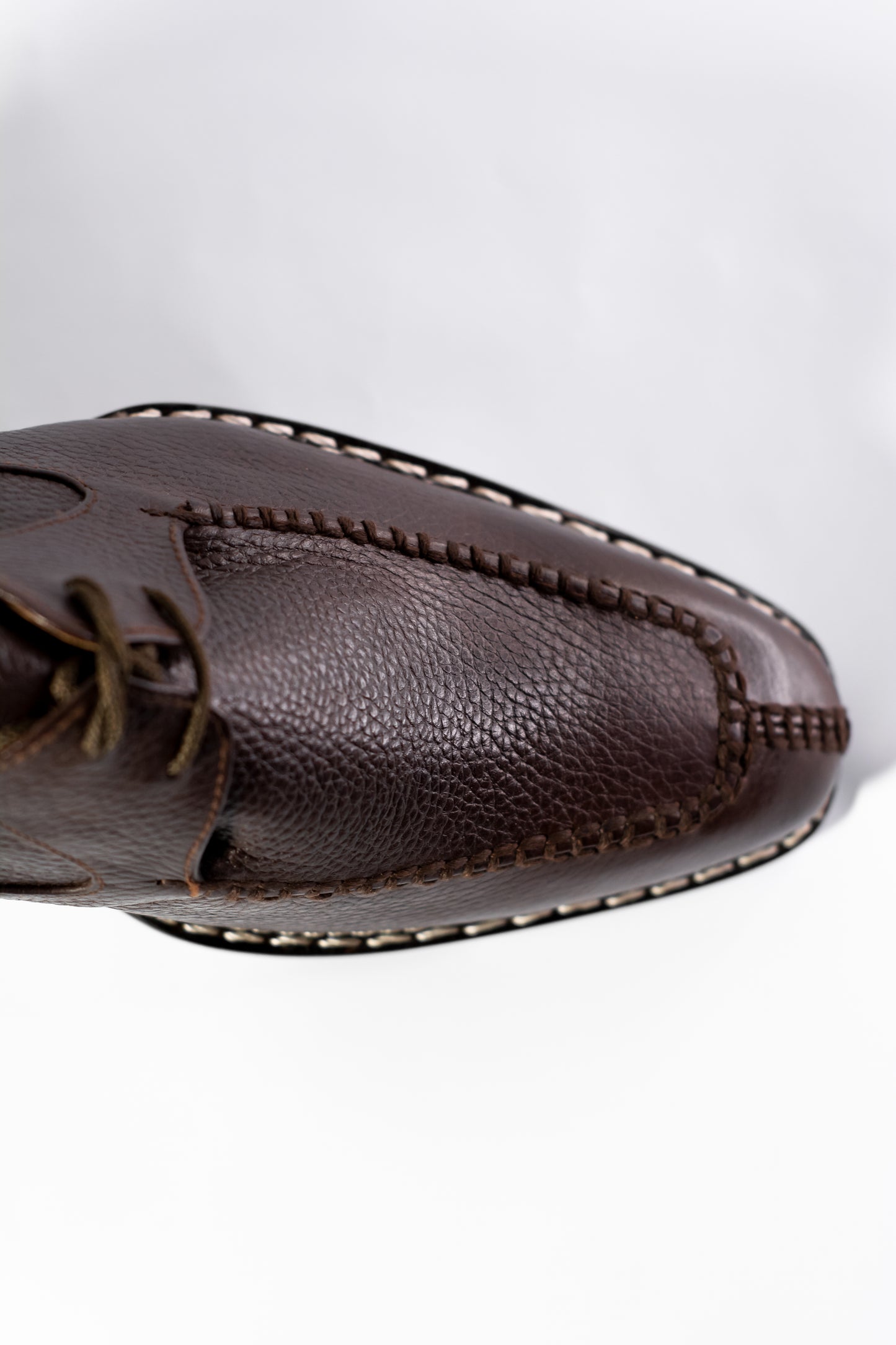 Brown grains leather norwegian stich split toe derby