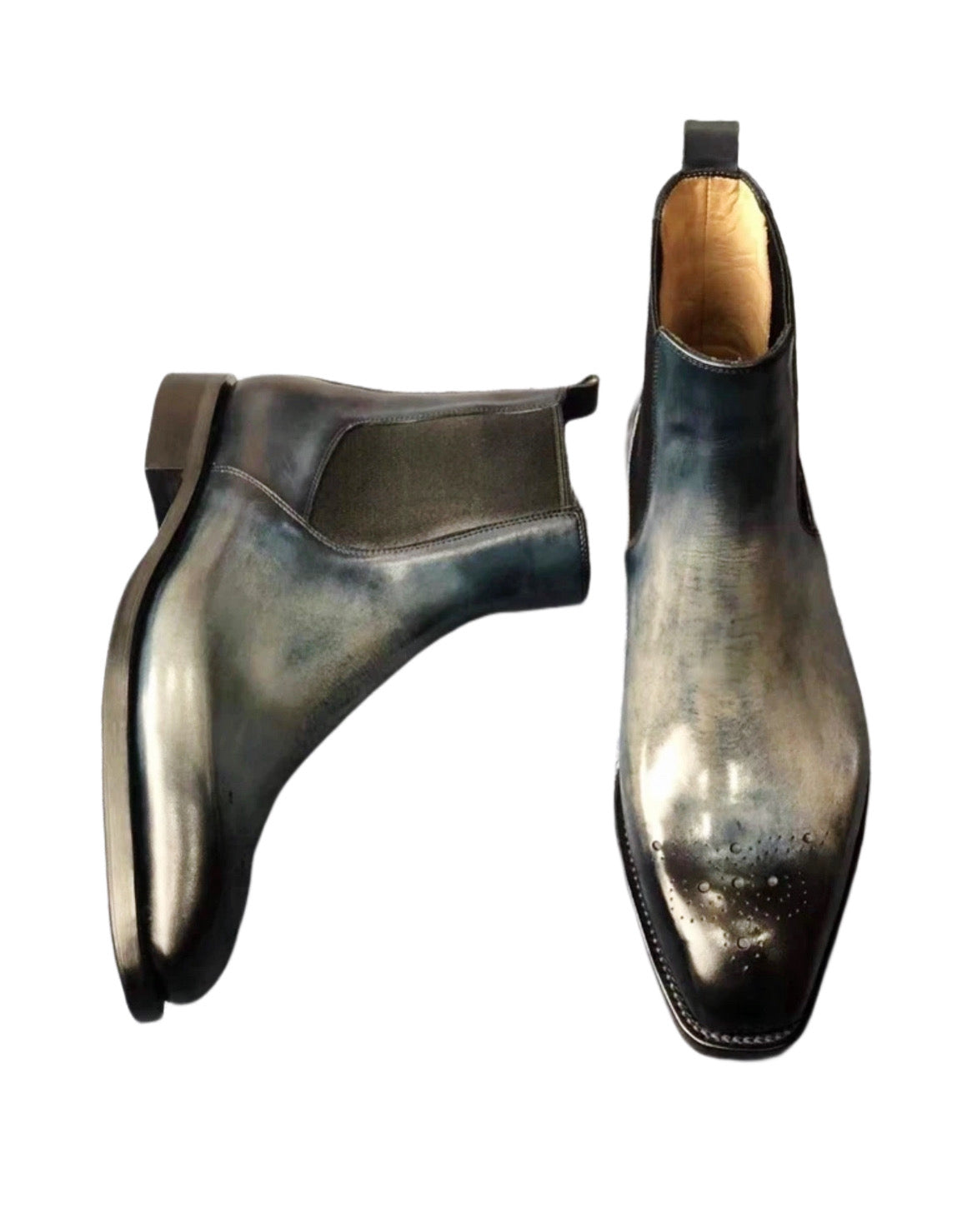 Galaxy patina chelsea boots