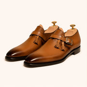 Tan & brown tassel monkstrap