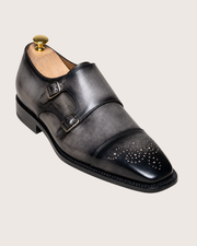 Gray patine monkstrap
