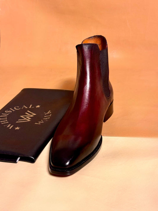 Burgundy Chelsea boots